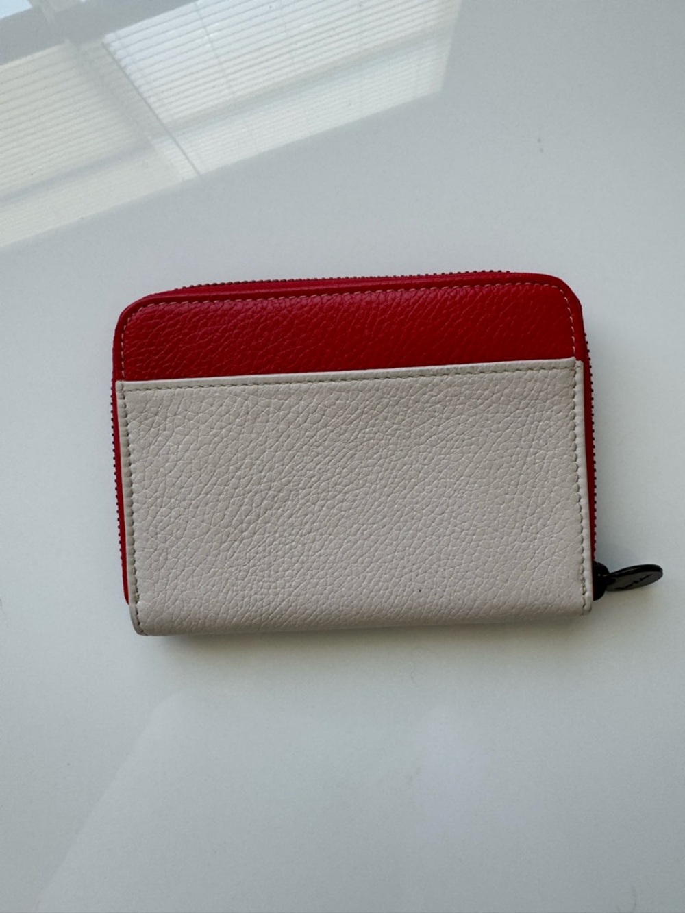 Boden Leather Red and Cream Zip Wallet - Women Bags